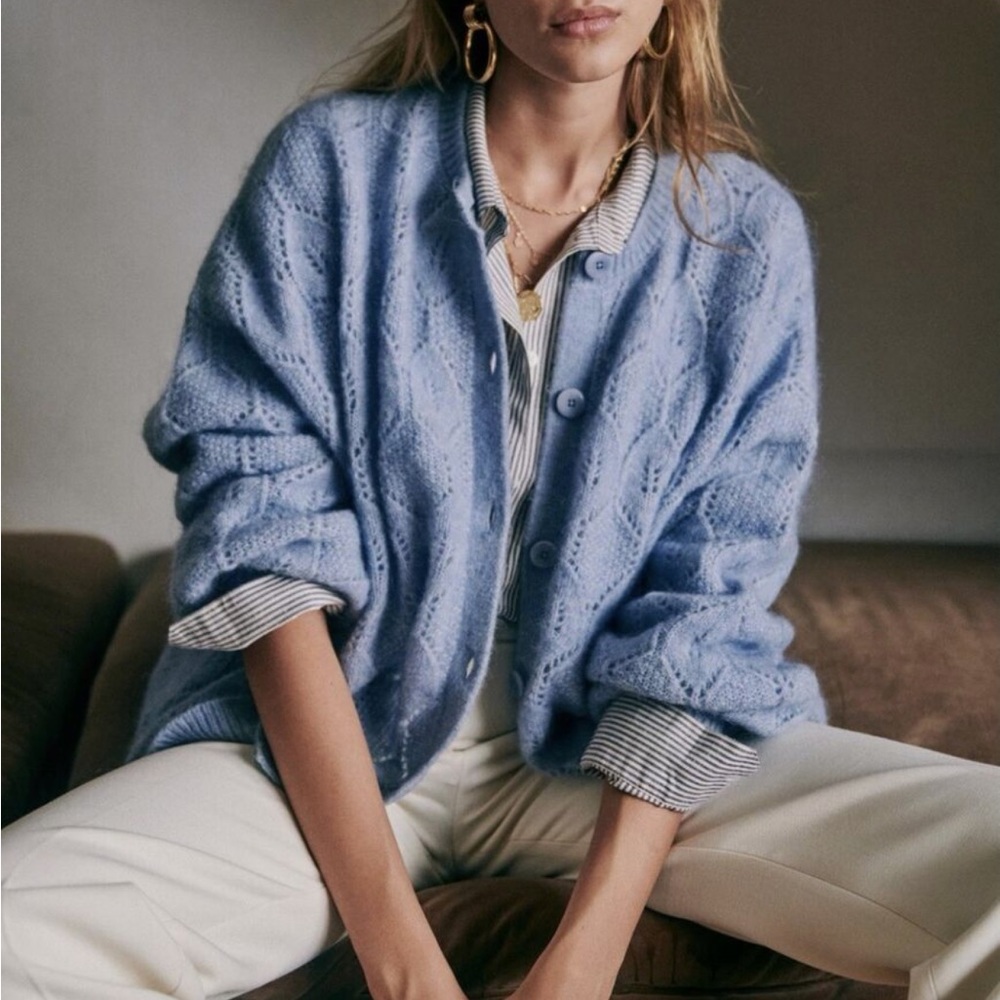 Sezane Phoebe Jumper Size XS - Blue Storm